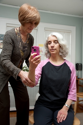 Claudia with cellphone